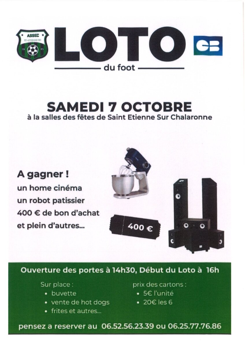 Loto du foot, organisé par l'ASSEC