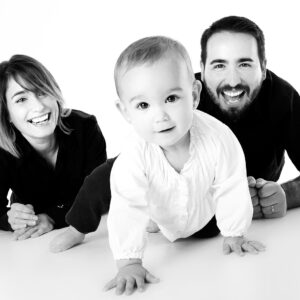 family, baby, crawling