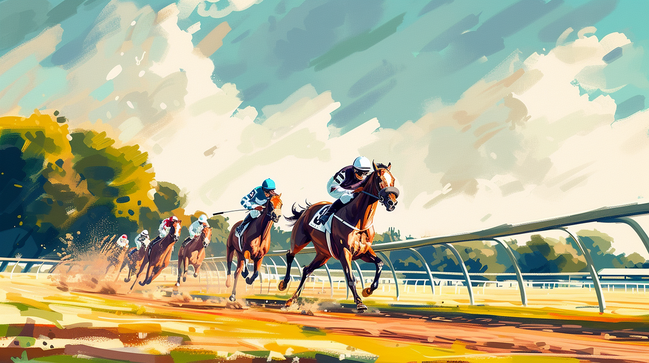ai generated, horses, horse race