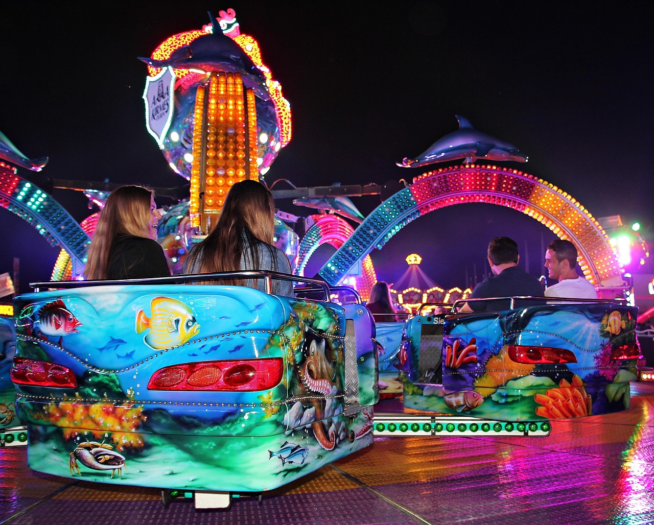 fair, hype, folk festival, showman, fairground, pleasure, fun, leisure time, carousel, ride, lighting, multicoloured, lamps, entertainment, evening atmosphere, night, colorful, labeling, mood, contrast darkness, rotate, fair, fair, fair, fair, fair