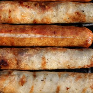 sausage, grill, bratwurst, grilling, sizzle, grilled sausage, hot dog, food, snack, meal