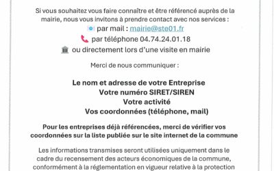 MISE A JOUR LISTE DES PROFESSIONNELS